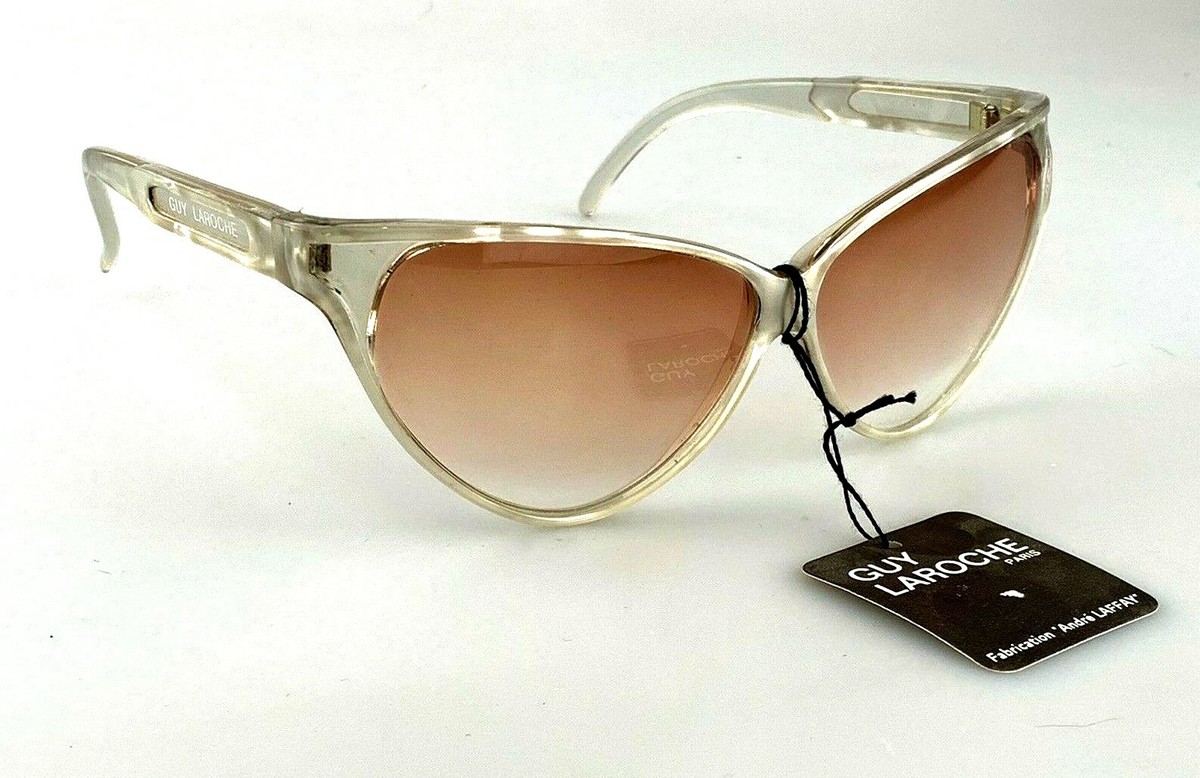 Guy Laroche Vintage Sunglasses Pearl Clear Cat Eye Made In  display picture 2