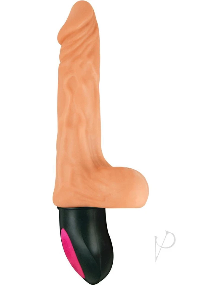 Natural Realskin Hot Cock #2 Rechargeable Warming Vibrator 6.5in - Vanilla - Image 2 of 3