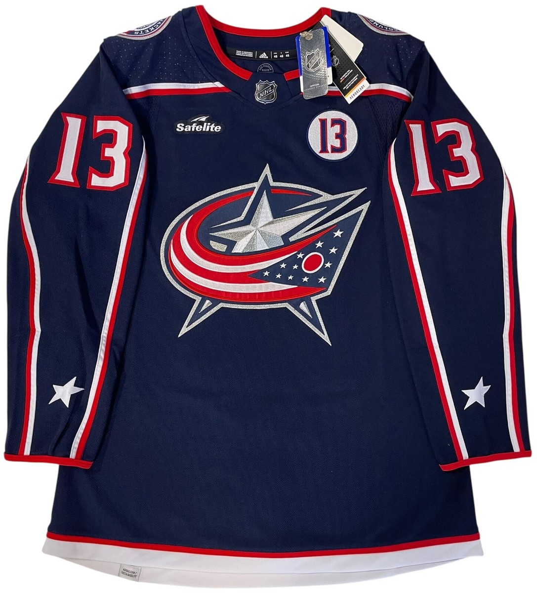 JOHNNY GAUDREAU AUTHENTIC ADIDAS COLUMBUS BLUE JACKETS JERSEY SIZE