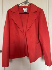 Talbots Petites Women's 100% Wool Long-sleeve Jacket Size 8 Colour: Coral