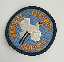 National Audubon Society Embroidered Patch Egret Bird 2.5"