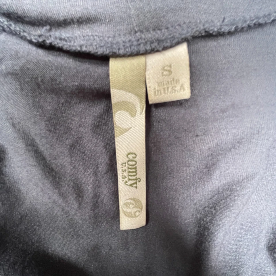 Cómodo Top Asimétrico Cuello en V Estilo Envolvente EE. UU. Para Mujer Pequeño Manga Larga Elastizado Gris Foto 3 de 4