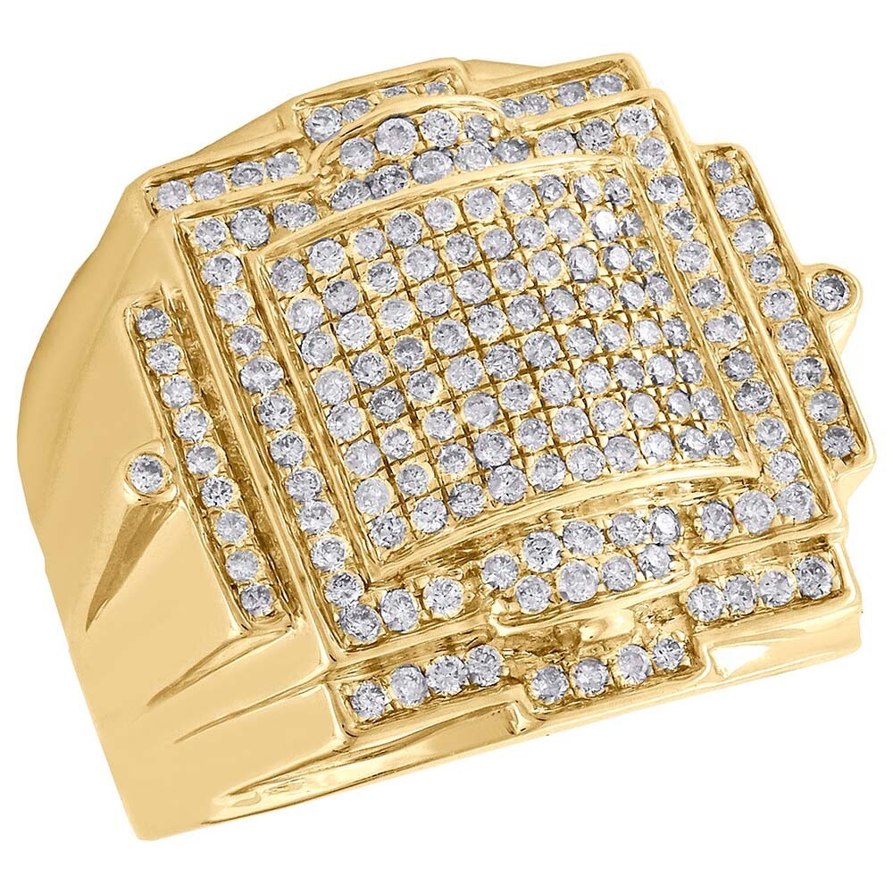 Pinky Ring for Men 14K Yellow Gold with 2 Carat D/FL Moissanite