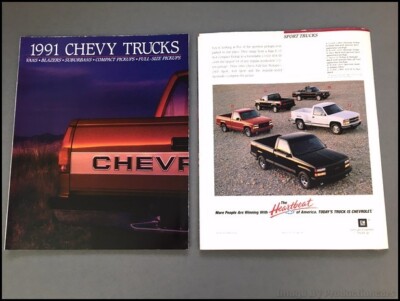 1991 Chevrolet Truck Brochure Poster Silverado 454SS S-10 Baja Sport 4x4 Blazer