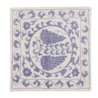 19"x19" Handmade Asian Suzani Cushion Cover, Embroidered Silk Pillow Case