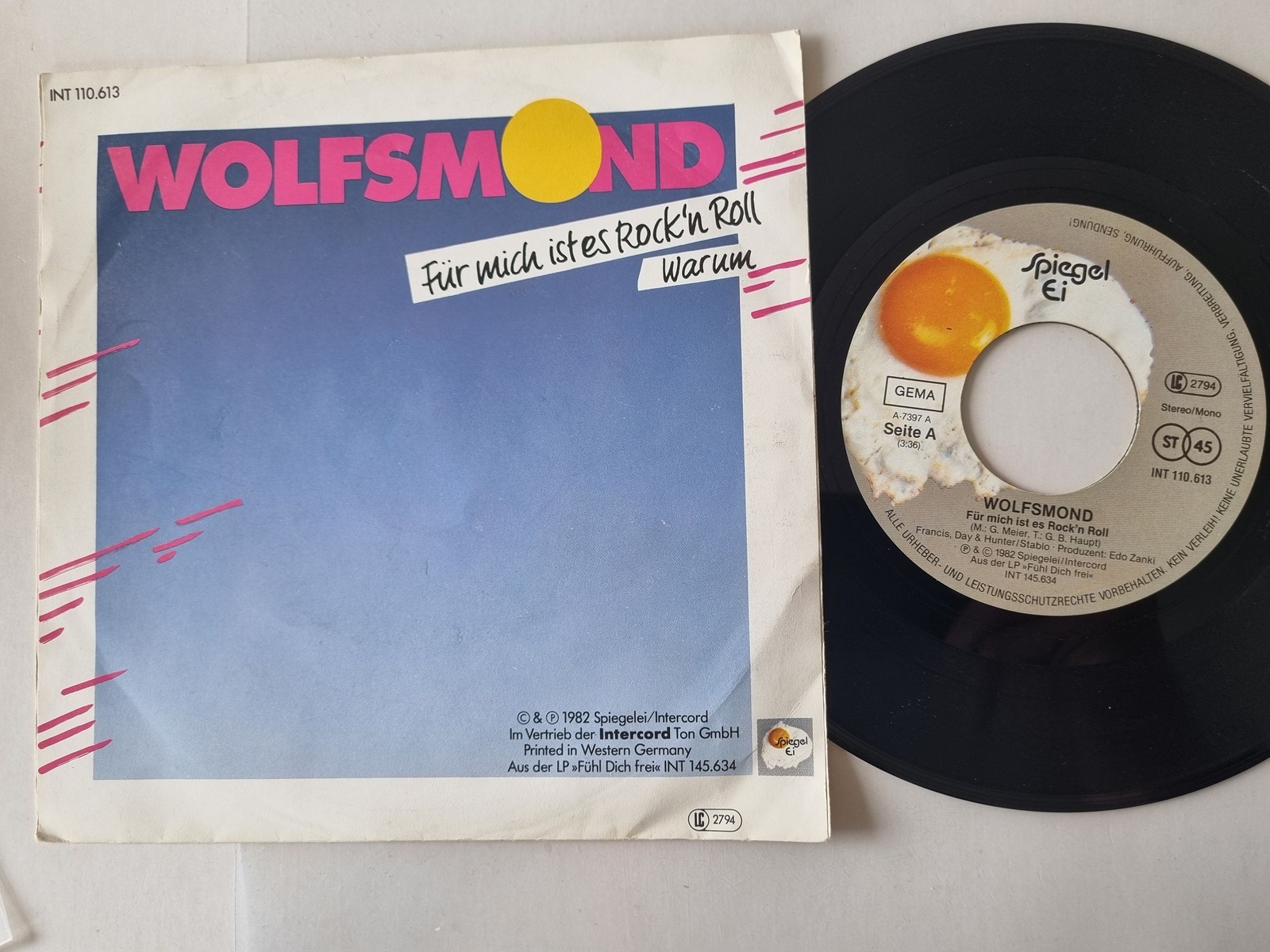 Wolfsmond - Für mich ist es Rock 'n' Roll 7'' Vinyl Germany