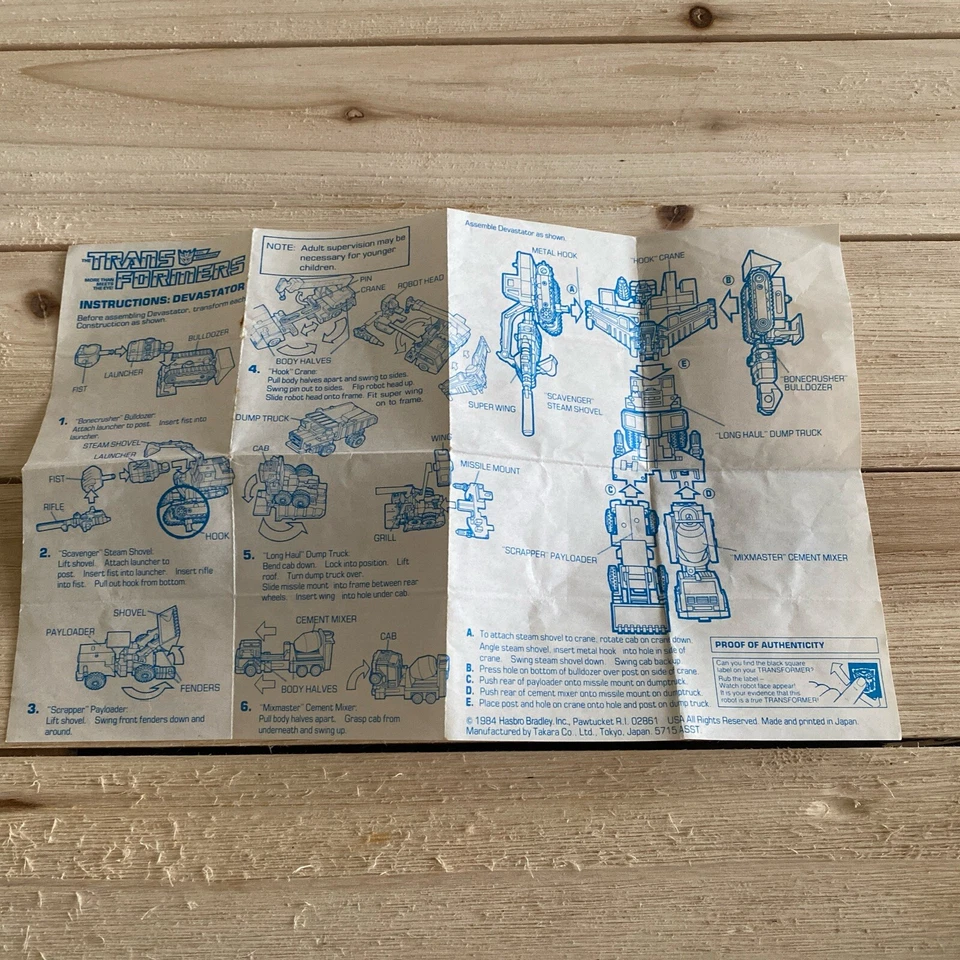 Transformers G1 Construction Devastator Assembly Instructions Sheet Vintage - Image 4 of 4