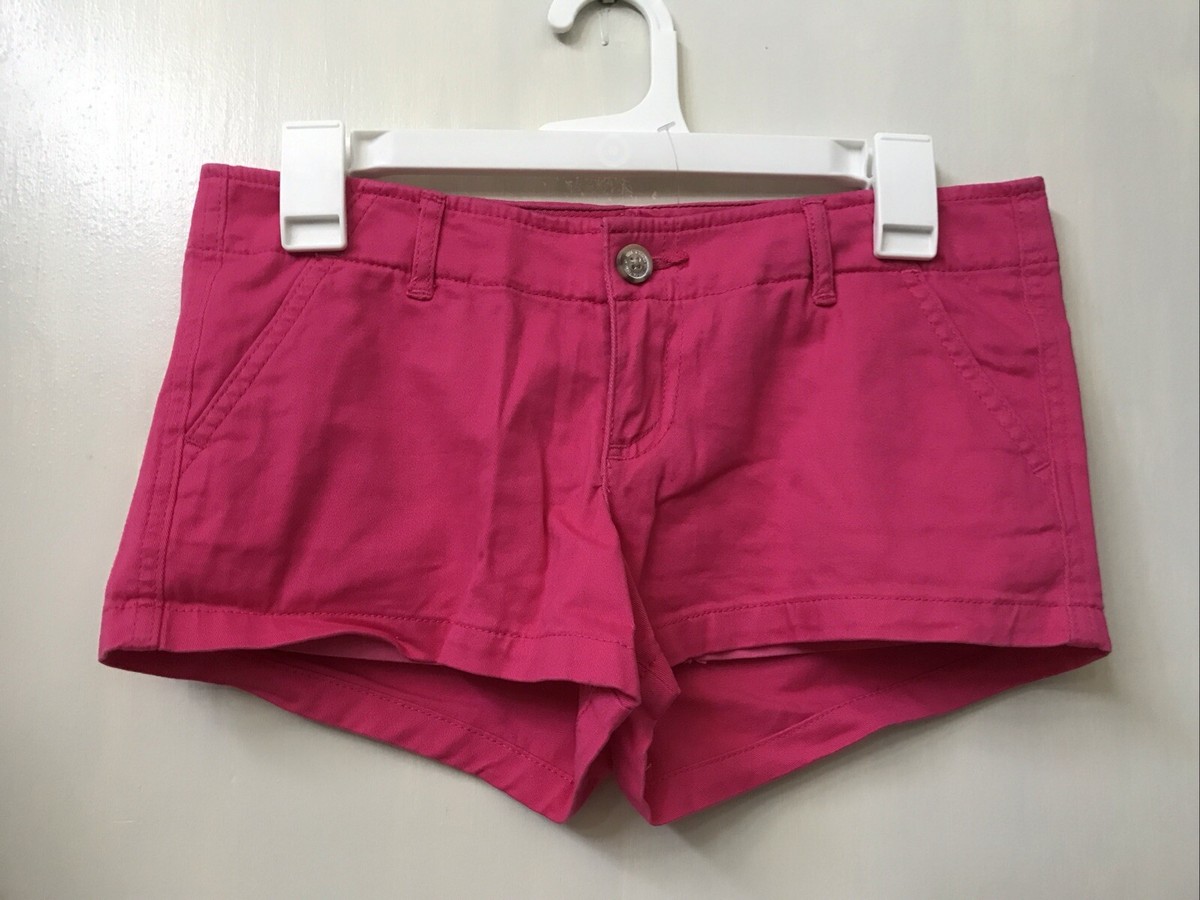 HOLLISTER 4-Pocket 98% Cotton Shorty Shorts HOT PINK Size - Main Image