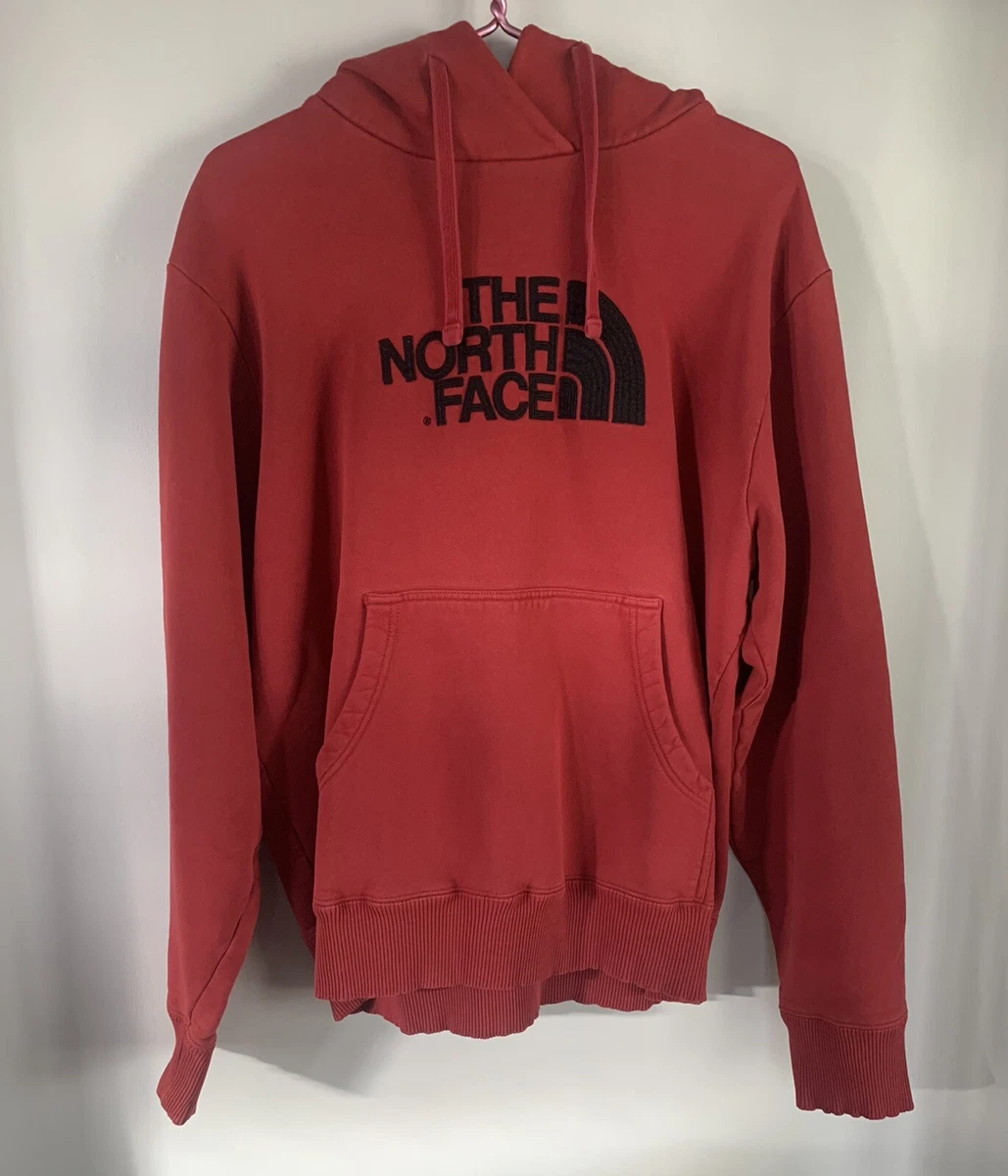 The North Face Red Hoodie Embroidered Logo Mens L