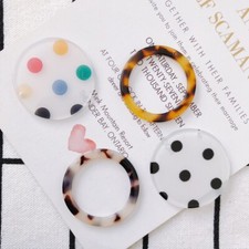 10pcs Acrylic Round Ring Charm,Resin Circle Pendant,Cellulose Acetate Hoop Charm