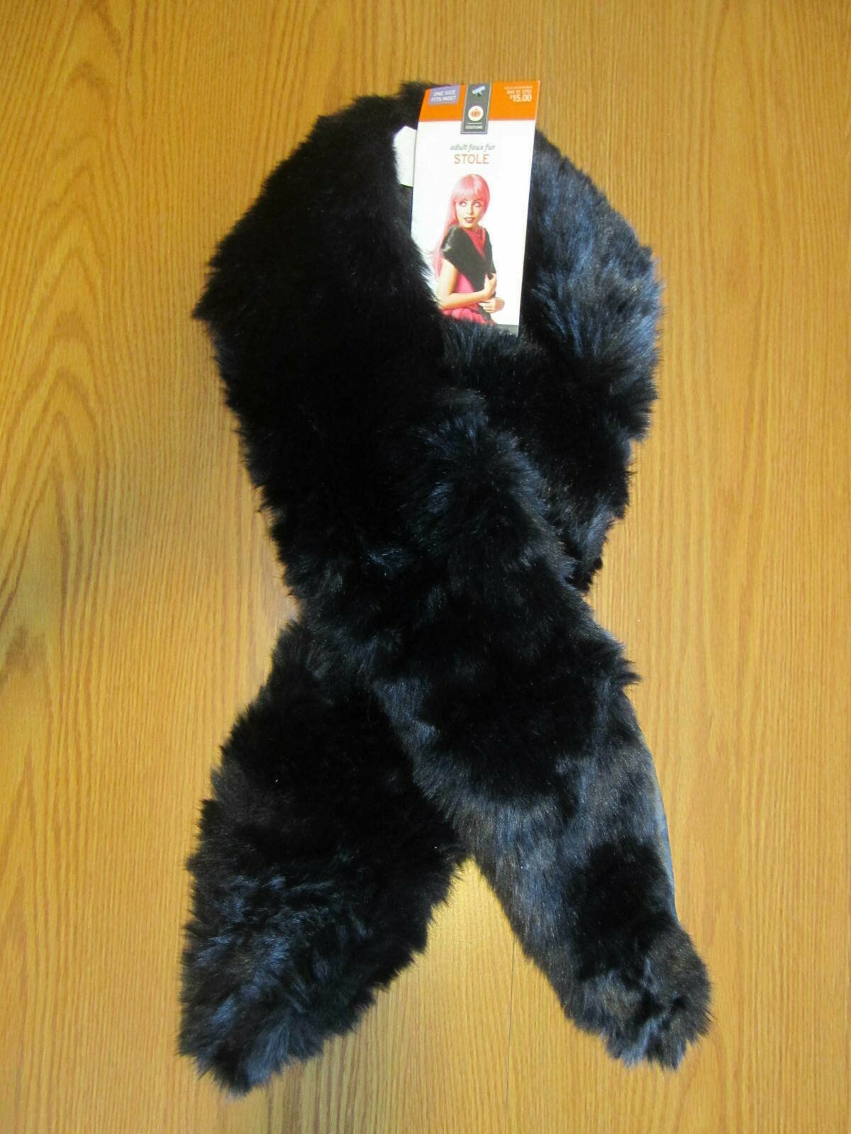 black faux fur stole