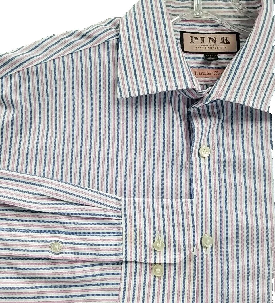 Thomas Pink Classic Striped Dress Shirts for Men