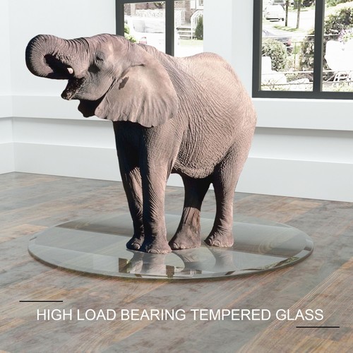 28" Round Tempered Glass Table Top, 2/5" Thick, Beveled Polished Edge - Picture 4 of 12