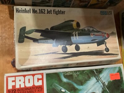 Vintage Frog 1:72 Scale Model Airplane Kit Heinkel He. 162 Box #F434