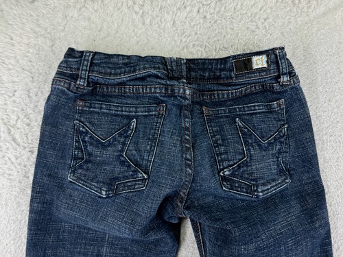 C'est toi Pants Women 1 Blue Denim Jeans Boot Cut Dark Wash Low Rise 22x29 - Picture 17 of 17