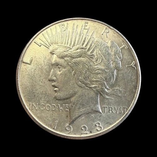 1923-S Peace Silver Dollar $1 XF/AU Raw Coin - 0369
