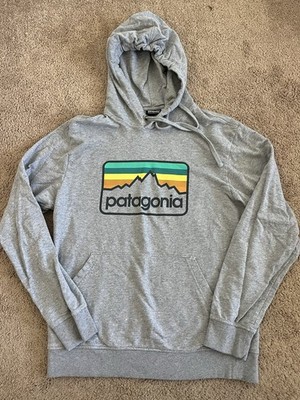 Patagonia Mens Hoodie Sweatshirt Pullover Gray Sz Small Organic Cotton 39489