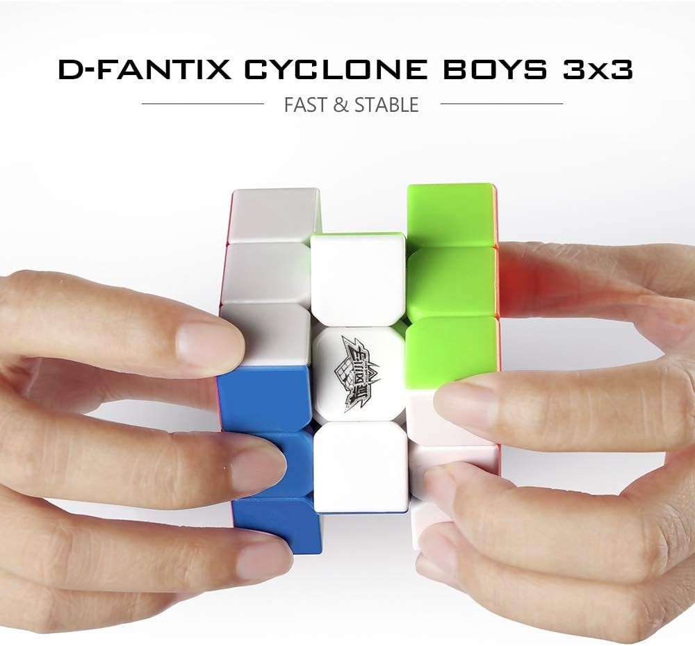 D-FantiX Cyclone 3x3 Speed Cube Stickerless 56mm Magic Puzzle Toy for Boys