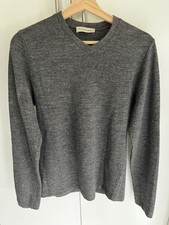 P.A.R.O.S.H Fine Italian Merino Wool Fitted Sweater Gray Solid Knit Men Size M
