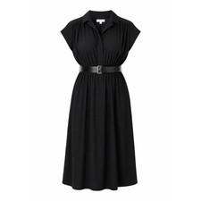 Calvin Klein Black Belted Midi Shirt Dress Womens Size 14 NWT