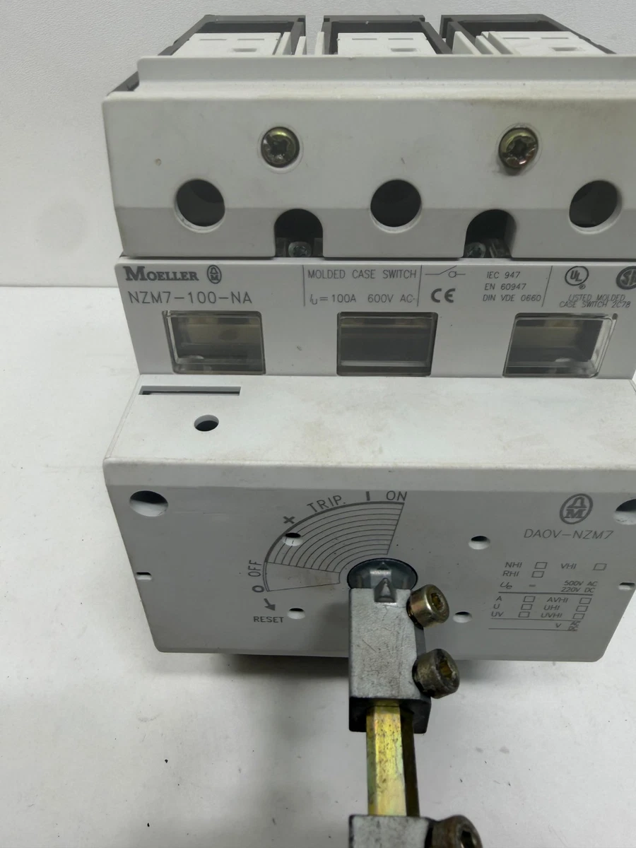 Moeller NZM7-100-NA Molded Case Switch 100A 600V AC DAOV-NZM7 Rotary Handle