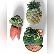 Vintage Ceramic Fruit and Vegetable Wall Decor