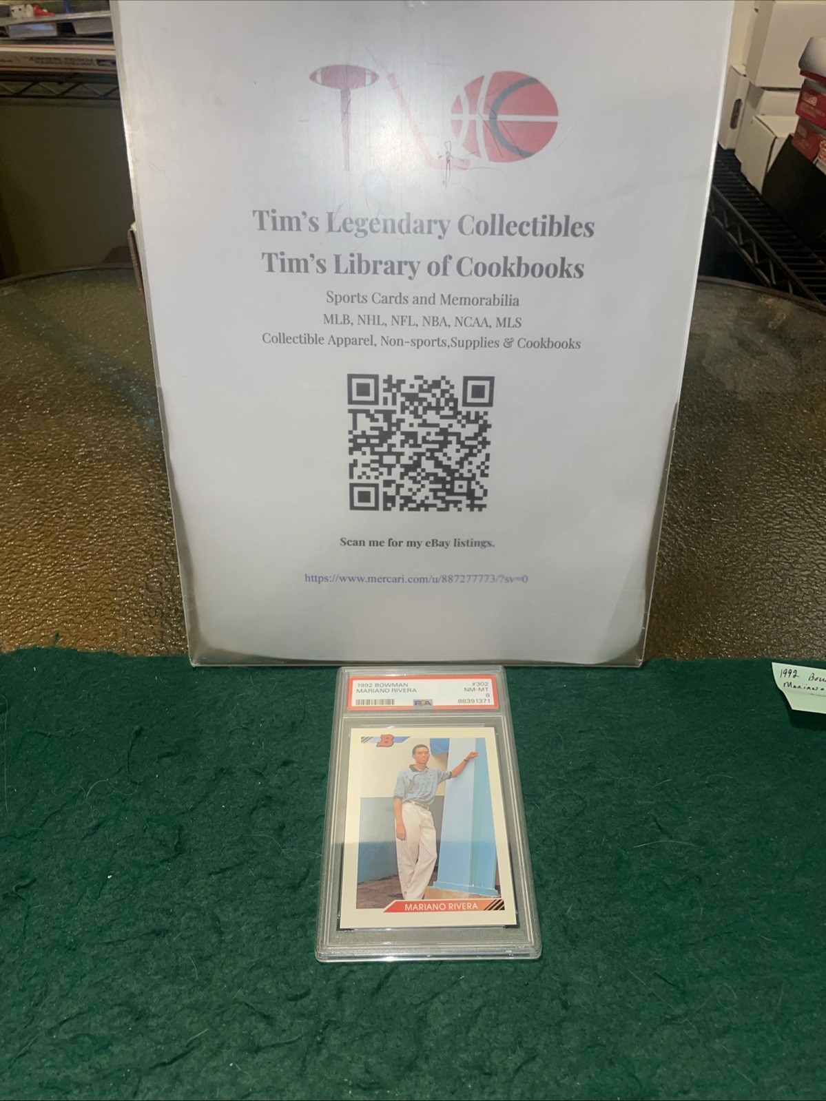 1992 Bowman Mariano Rivera PSA 8 view 4