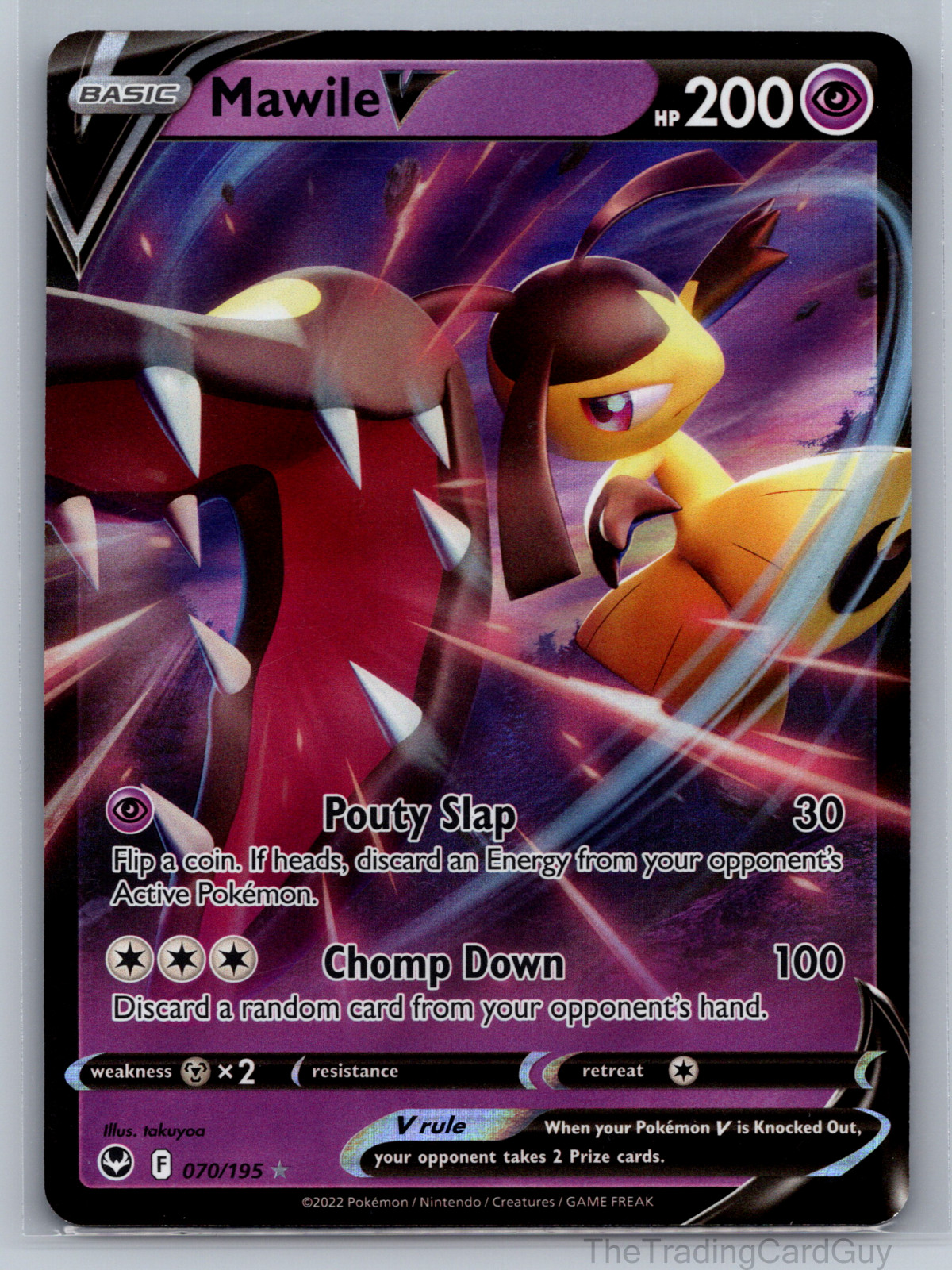 Pokemon TCG Mawile V SWSH Silver Tempest 070/195 Ultra Holo Rare Card NM