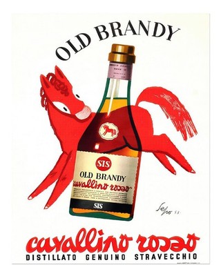 Vintage Brandy Werbeplakat Wandkunst Brandyflasche Poster Wandkunst