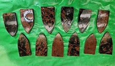 Lot of 12 Mahogany Obsidian Snyders inspired Flint Knapping Preforms