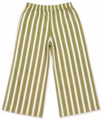 Next Petite Khaki Green Wide Leg Striped Trousers Size 20