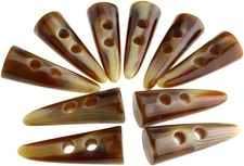 10Pcs Large Horn Imitation Tooth Toggle Buttons Compatible with Coat Jacket Blaz
