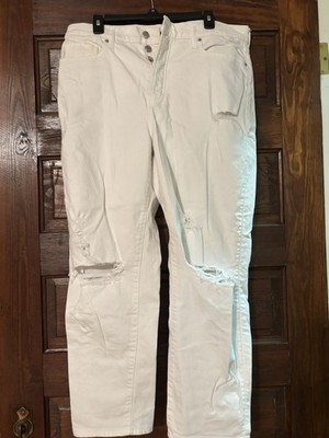 EUC Old Navy Jeans Women White sz 14 Sky-Hi Straight Extra High Rise