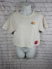 Womens Champion Reverse Weave Vintage White Cropped Top Size Small