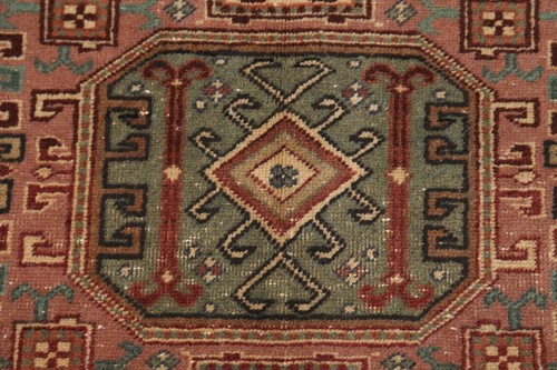 Anatolian Living Room Area Rug 6x10 Pink Wool Hand-made Turkish Vintage Carpet - Zdjęcie 9 z 21
