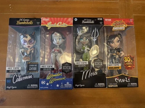 Cryptozoic Lot Wonder Woman Catwoman Mera Chun-Li Hot Topic Exclusive
