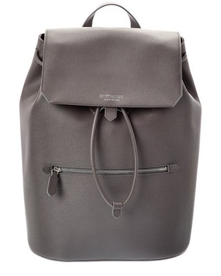 Burberry Leather Backpack Men's Grey Os