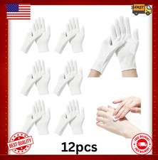 Cotton Gloves for Dry Hands Eczema Care Night Sleeping Relief ,White