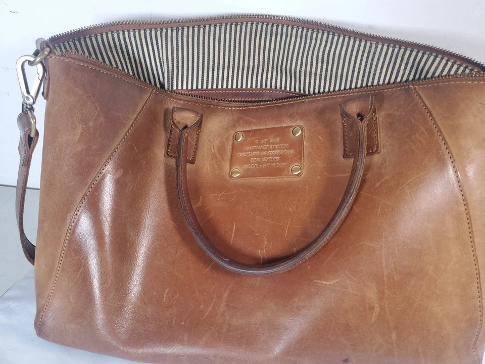 O My Bag Fly Violet Midi Camel Leather Tote Bag With Shoulder Strap - Image 2 of 4