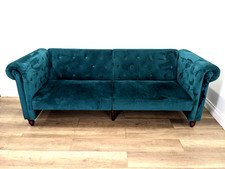 SOFA BED 4 Seater Click Clack Convertible Bed Settee Turquoise FREE DELIVERY