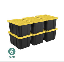 Sterilite Large Storage Bin, 27 Gallon Durable Plastic Storage Tote with Snap-On