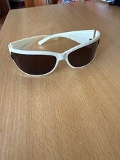 Romeo Gigli RG62407 Sunglasses White Black Trim Vintage Y2K Made in Italy Rare