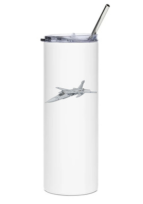General Dynamics Grumman EF-111 Stainless Steel Water Tumbler with straw - 20oz.