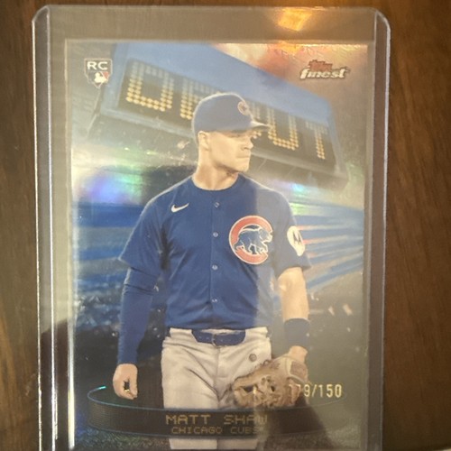 Matt Shaw 2025 Topps Finest Debut Blue Refractor /150 Rookie RC Chicago Cub