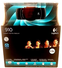 Logitech HD Pro Webcam C910 Black Full HD 1080 10MP Photos, NEW Sealed PC/Mac