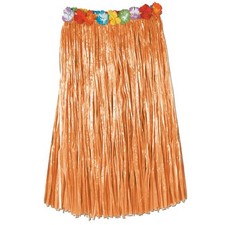 Luau Party Natural Hula Skirt Artificial Grass w/ Floral Waist Adult Size