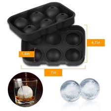 6 Grid round Square Ice Cube Ball Large Ice Cube Maker for Whiskey Cocktails and