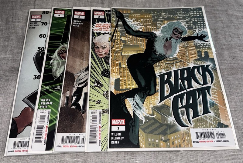 Black Cat 1 2 3 4 5 Complete Comic Lot Run Set Wilson Marvel Collection