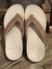 MEGNYA Women’s Beige/Brown Solid Thong Sandals Slip On Woven US 8 EU 39 — photo 3