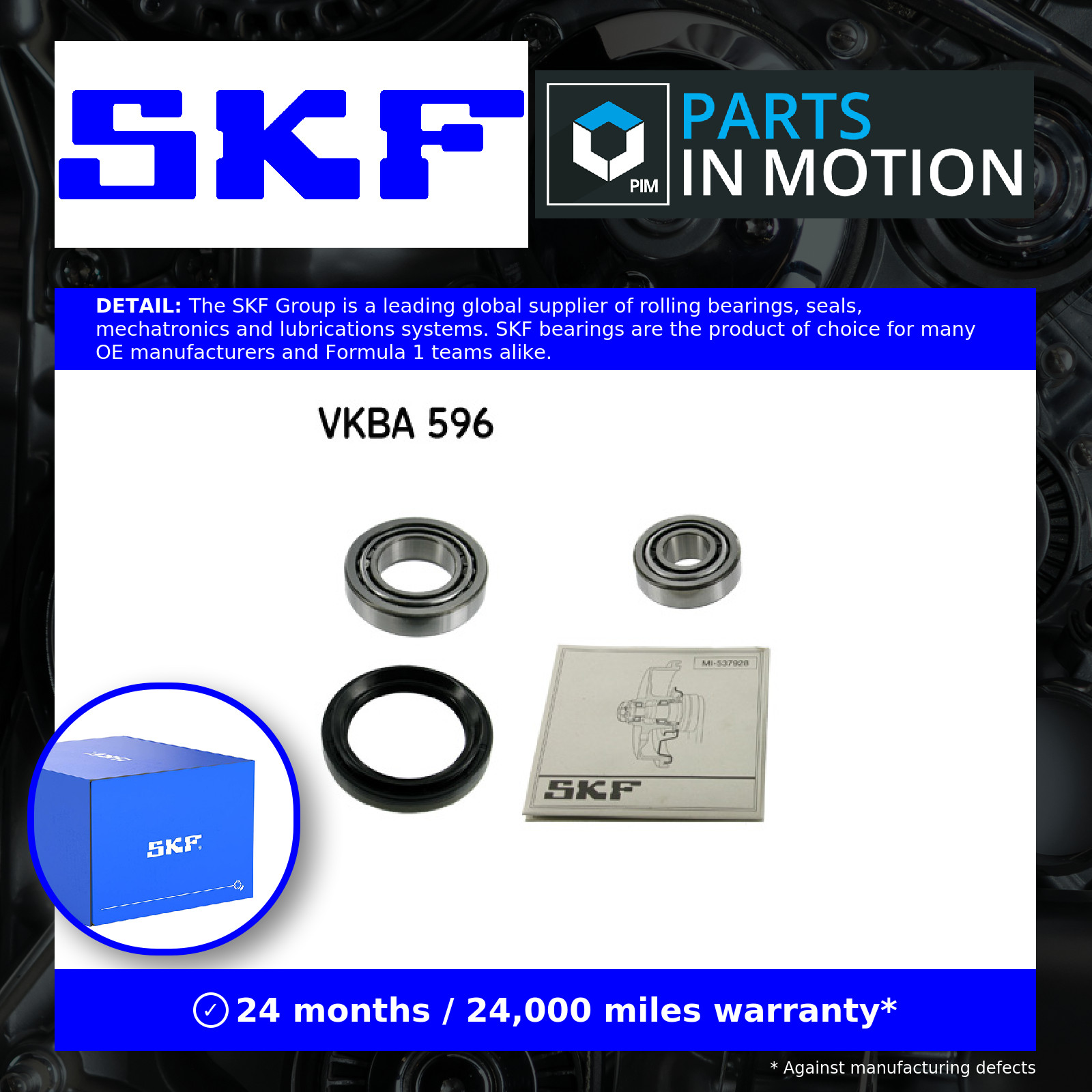 Wheel Bearing Kit fits MERCEDES 208D 601 2.3D Front 88 to 96 OM601.940 SKF New